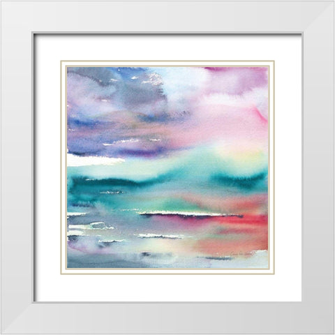 Dramatic Evening White Modern Wood Framed Art Print with Double Matting by Valle, Aimee Del