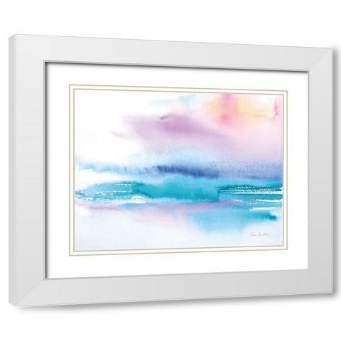 Washed Sunset White Modern Wood Framed Art Print with Double Matting by Valle, Aimee Del