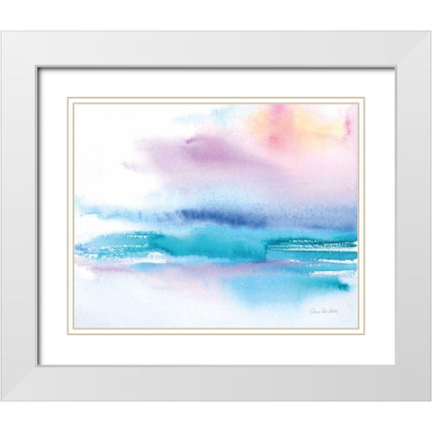 Washed Sunset White Modern Wood Framed Art Print with Double Matting by Valle, Aimee Del