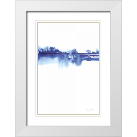 Blue Horizon I White Modern Wood Framed Art Print with Double Matting by Valle, Aimee Del