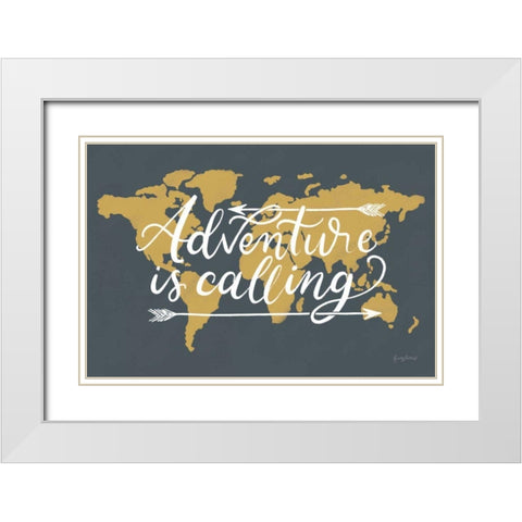 Mapped Out I White Modern Wood Framed Art Print with Double Matting by Thorns, Becky
