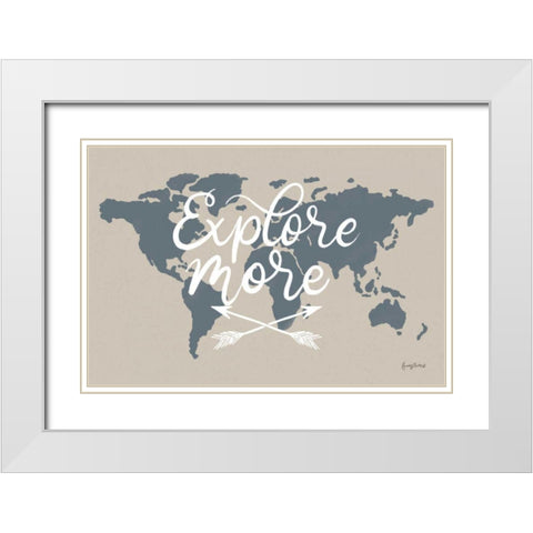 Mapped Out II White Modern Wood Framed Art Print with Double Matting by Thorns, Becky