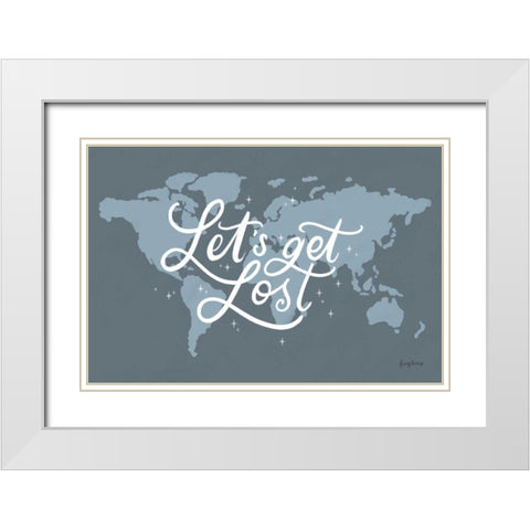 Mapped Out III White Modern Wood Framed Art Print with Double Matting by Thorns, Becky