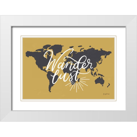 Mapped Out IV White Modern Wood Framed Art Print with Double Matting by Thorns, Becky