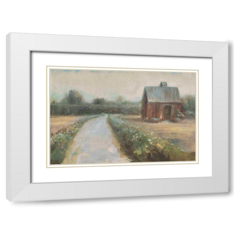 Road to the Fields Neutral White Modern Wood Framed Art Print with Double Matting by Nai, Danhui