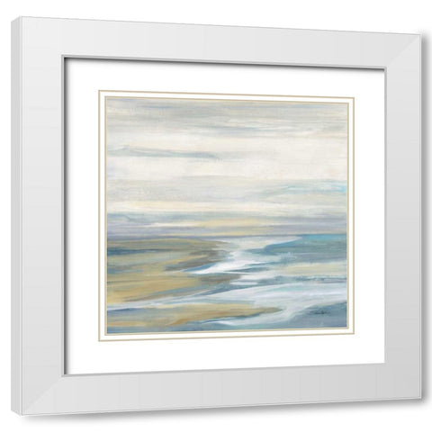 Morning Sea Light White Modern Wood Framed Art Print with Double Matting by Vassileva, Silvia