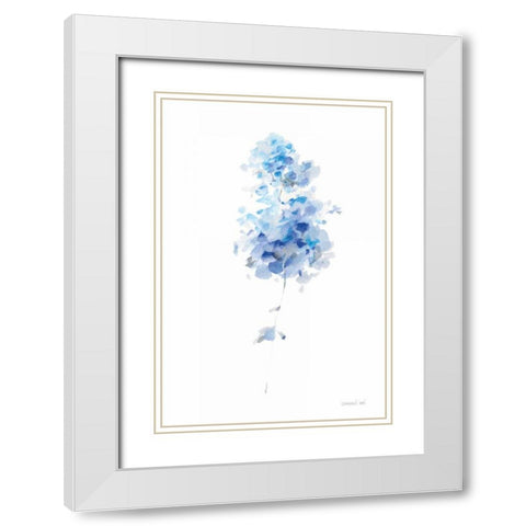 Flower Study II White Modern Wood Framed Art Print with Double Matting by Nai, Danhui