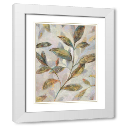 Leafy Flow II White Modern Wood Framed Art Print with Double Matting by Nai, Danhui