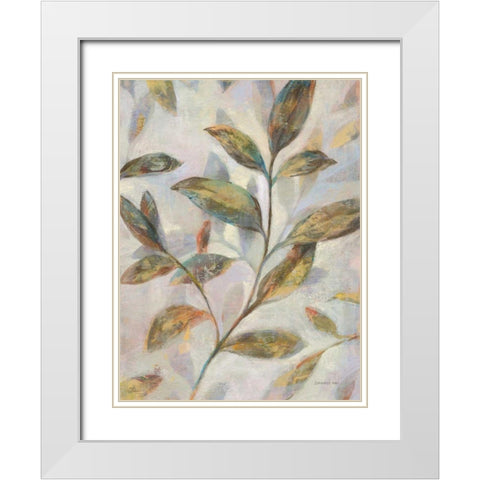 Leafy Flow II White Modern Wood Framed Art Print with Double Matting by Nai, Danhui