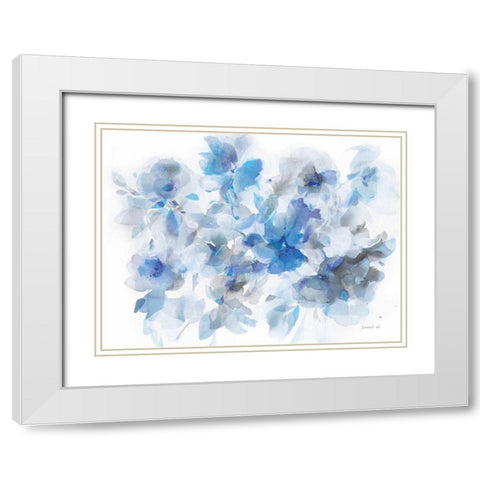 Floral Abstraction White Modern Wood Framed Art Print with Double Matting by Nai, Danhui