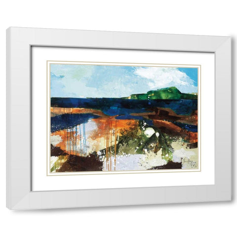 Riverport View White Modern Wood Framed Art Print with Double Matting by Davies, Jane