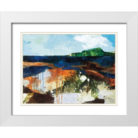Riverport View White Modern Wood Framed Art Print with Double Matting by Davies, Jane