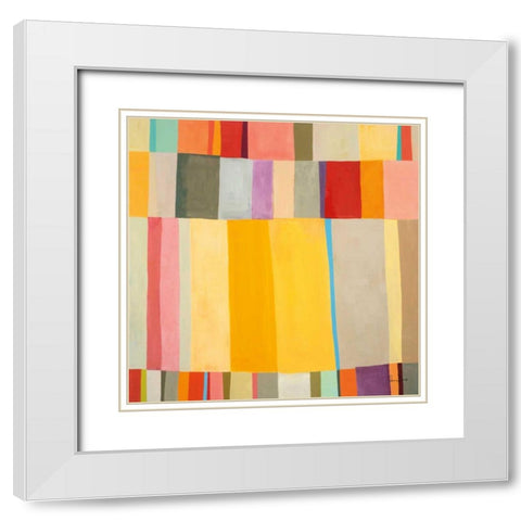Sunshine Stripes II White Modern Wood Framed Art Print with Double Matting by Davies, Jane