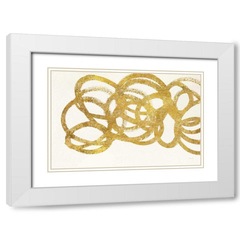 Swirling Element I Crop I Gold White Modern Wood Framed Art Print with Double Matting by Novak, Shirley
