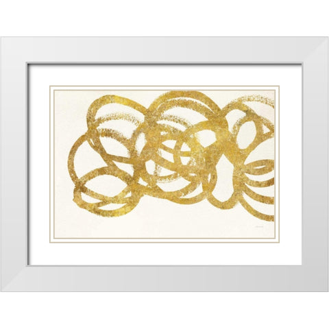 Swirling Element I Crop I Gold White Modern Wood Framed Art Print with Double Matting by Novak, Shirley