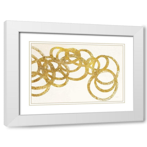 Swirling Element I Crop II Gold White Modern Wood Framed Art Print with Double Matting by Novak, Shirley