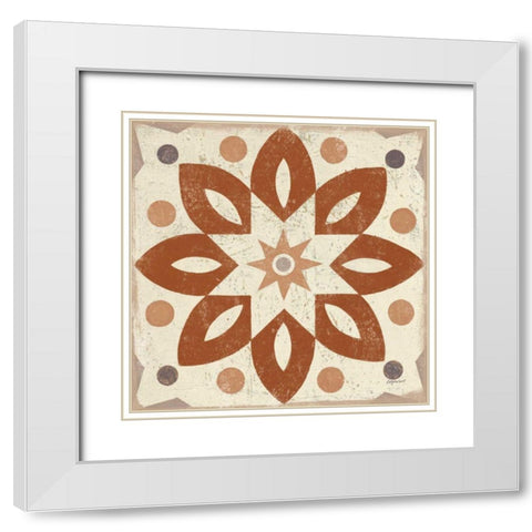 Terracotta Tile I White Modern Wood Framed Art Print with Double Matting by Lovell, Kathrine