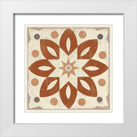 Terracotta Tile I White Modern Wood Framed Art Print with Double Matting by Lovell, Kathrine