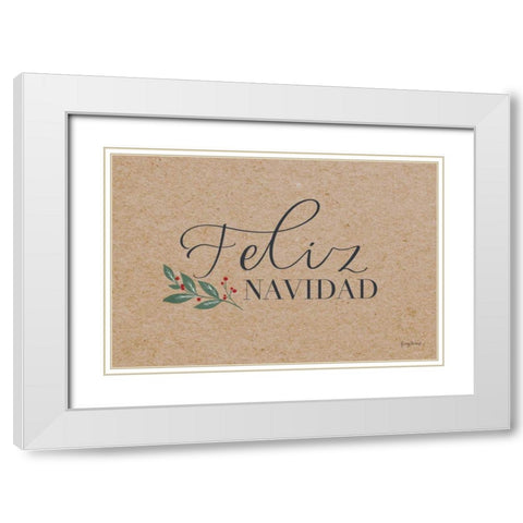 Neutral Christmas II White Modern Wood Framed Art Print with Double Matting by Thorns, Becky
