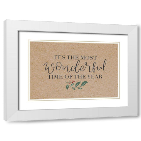 Neutral Christmas IV White Modern Wood Framed Art Print with Double Matting by Thorns, Becky