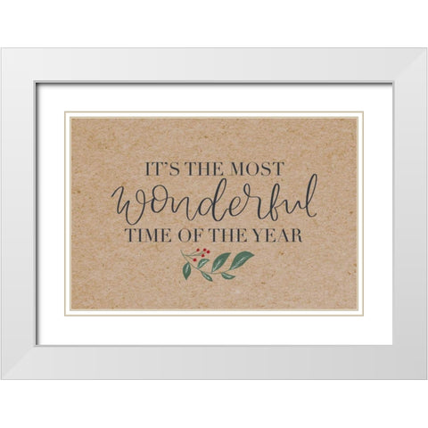 Neutral Christmas IV White Modern Wood Framed Art Print with Double Matting by Thorns, Becky