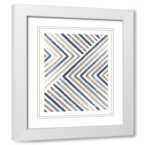 Desert Sunset I Blue White Modern Wood Framed Art Print with Double Matting by Marshall, Laura