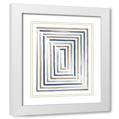 Desert Sunset II Blue White Modern Wood Framed Art Print with Double Matting by Marshall, Laura
