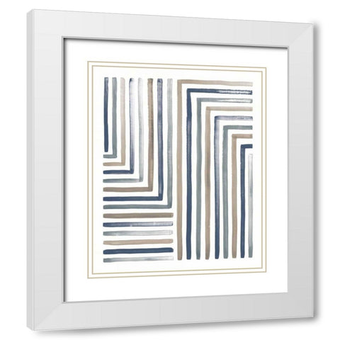 Desert Sunset III Blue White Modern Wood Framed Art Print with Double Matting by Marshall, Laura