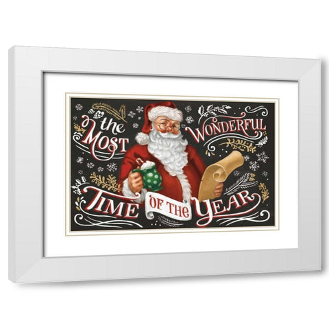 Santas List II Black White Modern Wood Framed Art Print with Double Matting by Penner, Janelle