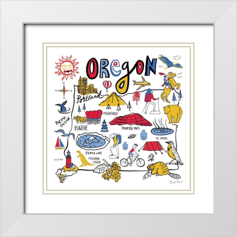 Oregon White Modern Wood Framed Art Print with Double Matting by Zaman, Farida