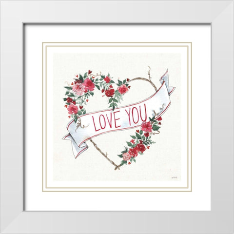 Love You I White Modern Wood Framed Art Print with Double Matting by Tavoletti, Anne