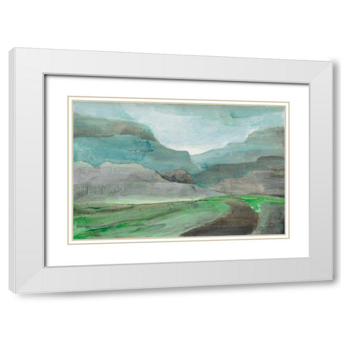 Misted Valley White Modern Wood Framed Art Print with Double Matting by Hristova, Albena