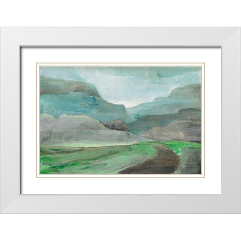 Misted Valley White Modern Wood Framed Art Print with Double Matting by Hristova, Albena