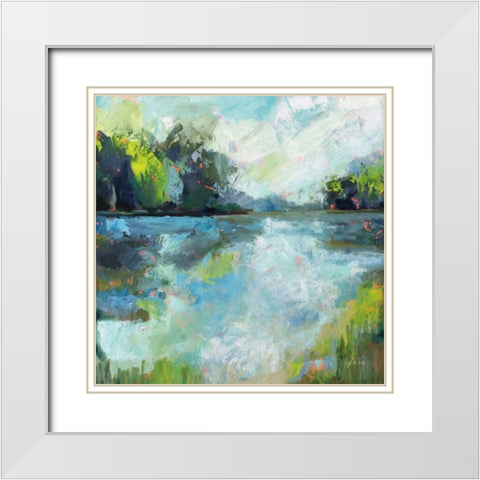 Calm Waters White Modern Wood Framed Art Print with Double Matting by Vertentes, Jeanette