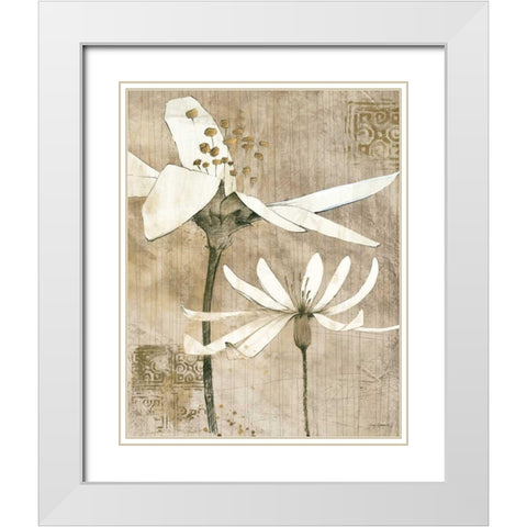 Pencil Florals II White Modern Wood Framed Art Print with Double Matting by Tillmon, Avery