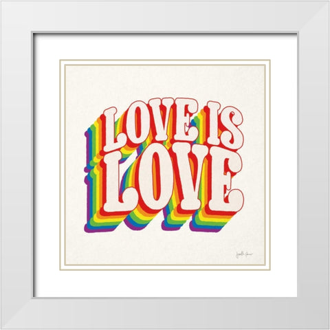 Love is Love I White Modern Wood Framed Art Print with Double Matting by Penner, Janelle