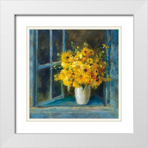 Sunny Windowsill White Modern Wood Framed Art Print with Double Matting by Nai, Danhui