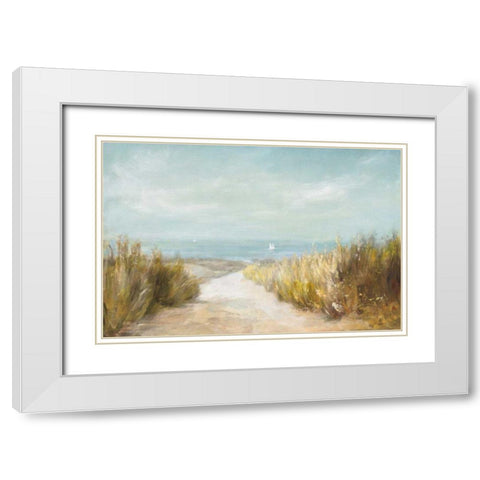 Distant Sails White Modern Wood Framed Art Print with Double Matting by Nai, Danhui