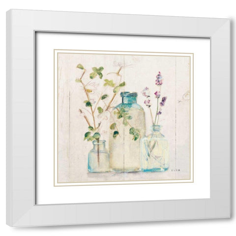 Blossoms V Light White Modern Wood Framed Art Print with Double Matting by Blum, Cheri