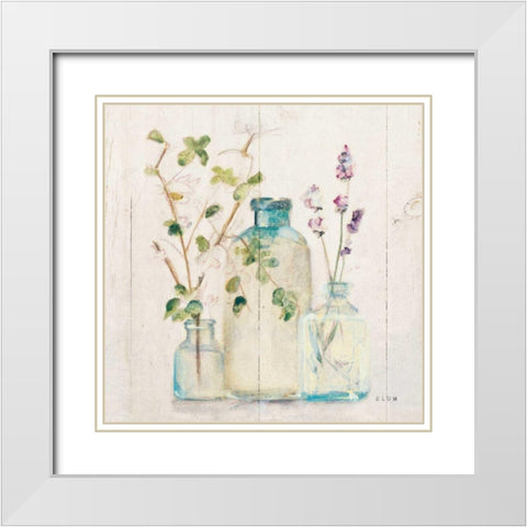 Blossoms V Light White Modern Wood Framed Art Print with Double Matting by Blum, Cheri