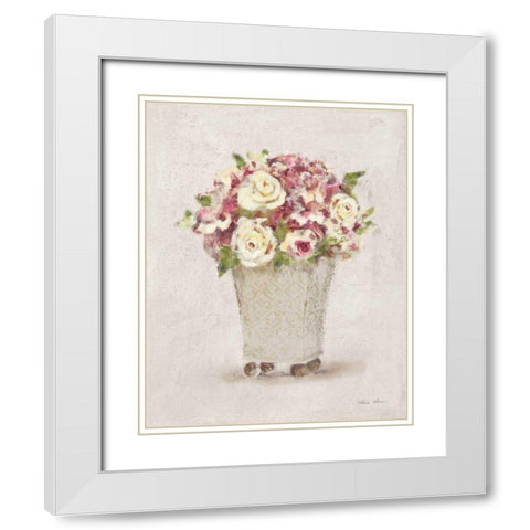 Parlor Roses I Light White Modern Wood Framed Art Print with Double Matting by Blum, Cheri