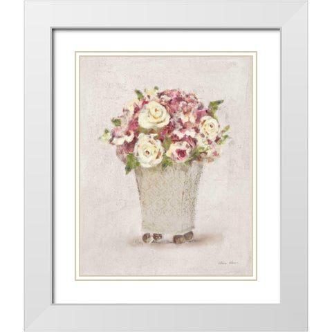 Parlor Roses I Light White Modern Wood Framed Art Print with Double Matting by Blum, Cheri