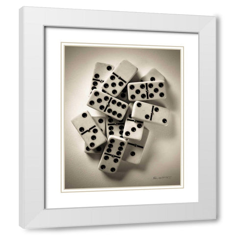 Dominos I White Modern Wood Framed Art Print with Double Matting by Goldstein, Ed