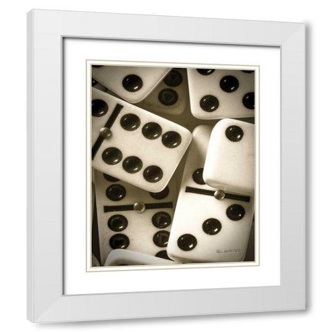 Dominos II White Modern Wood Framed Art Print with Double Matting by Goldstein, Ed