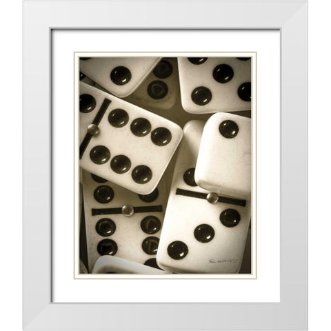 Dominos II White Modern Wood Framed Art Print with Double Matting by Goldstein, Ed
