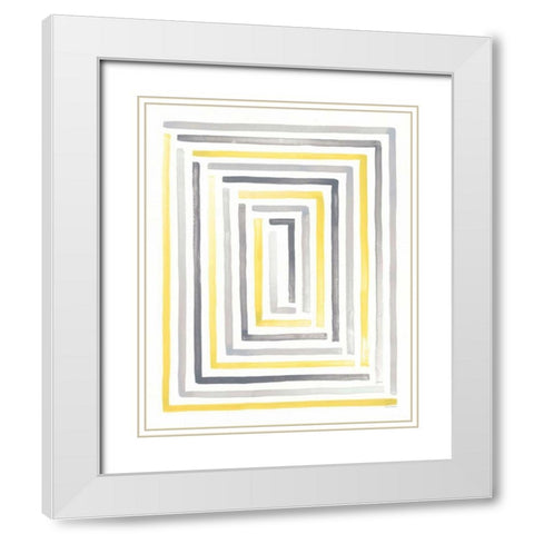 Desert Sunset II Yellow Gray White Modern Wood Framed Art Print with Double Matting by Marshall, Laura