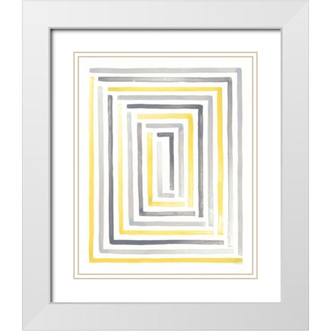 Desert Sunset II Yellow Gray White Modern Wood Framed Art Print with Double Matting by Marshall, Laura