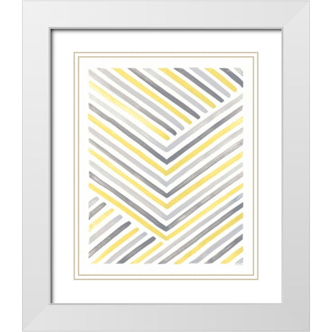 Desert Sunset IV Yellow Gray White Modern Wood Framed Art Print with Double Matting by Marshall, Laura