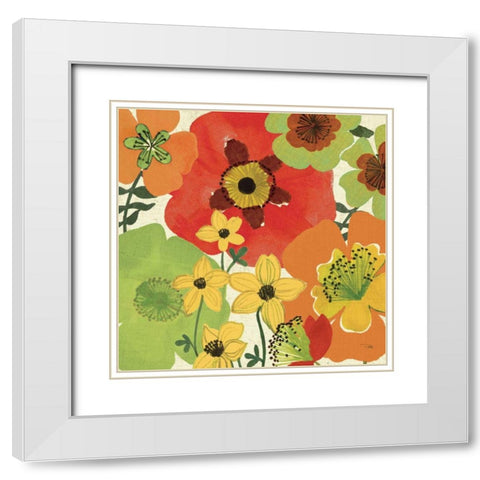 Garden Brights II White Modern Wood Framed Art Print with Double Matting by Pela Studio