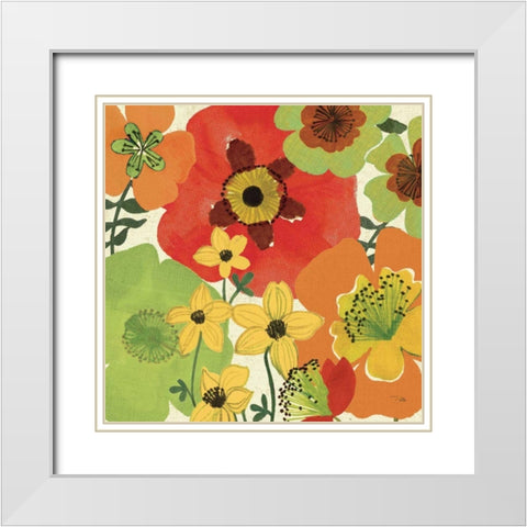 Garden Brights II White Modern Wood Framed Art Print with Double Matting by Pela Studio